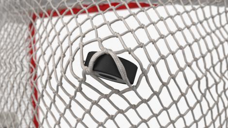 Ice Hockey Net Ripping Through Effect