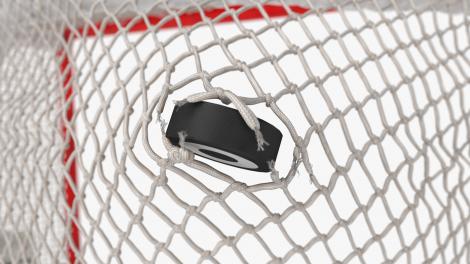 Ice Hockey Net Ripping Through Effect