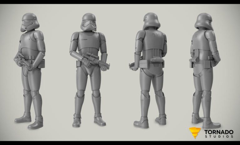 Storm Trooper Blue Wireframe