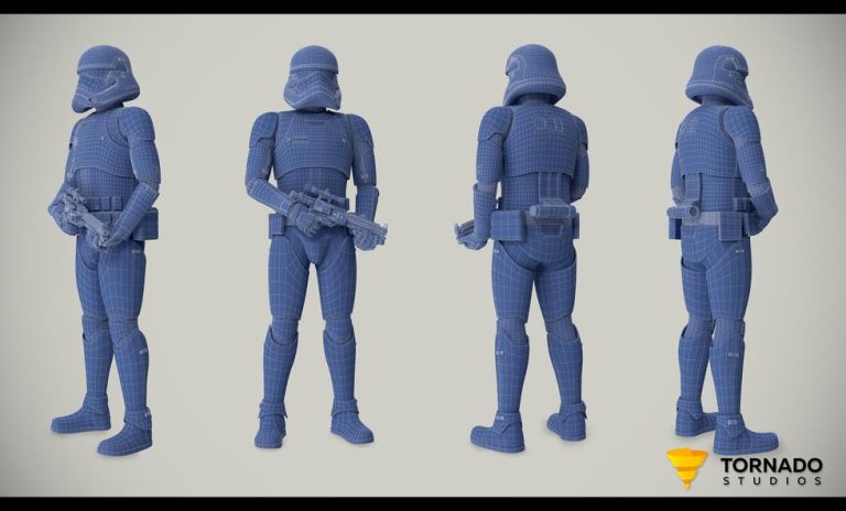 Storm Trooper Blue Wireframe