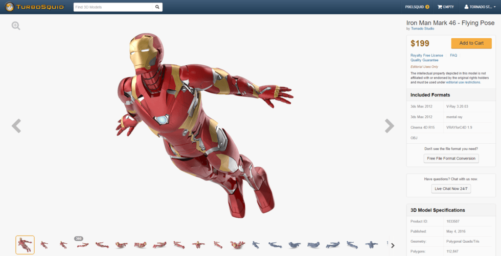 Iron Man Wireframe